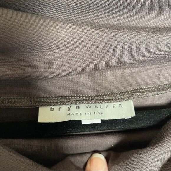 Bryn Walker Ilse Ponti Soft Knit Drape Mock Neck Long Dolman Sleeve Dress Medium - Picture 7 of 10